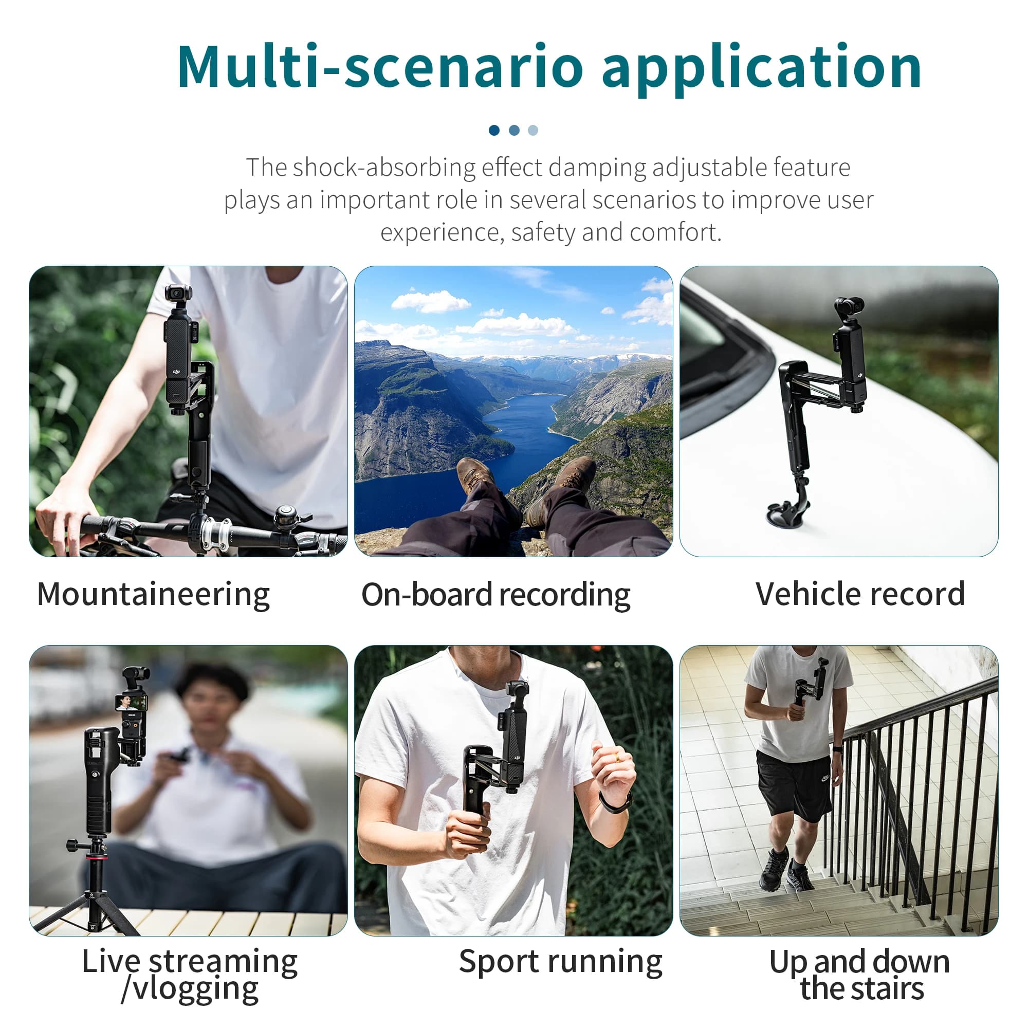 Support Anti-secouement pour caméra portable, support d'axe Z, stabilisateur pour DJI Osmo Pocket 3,