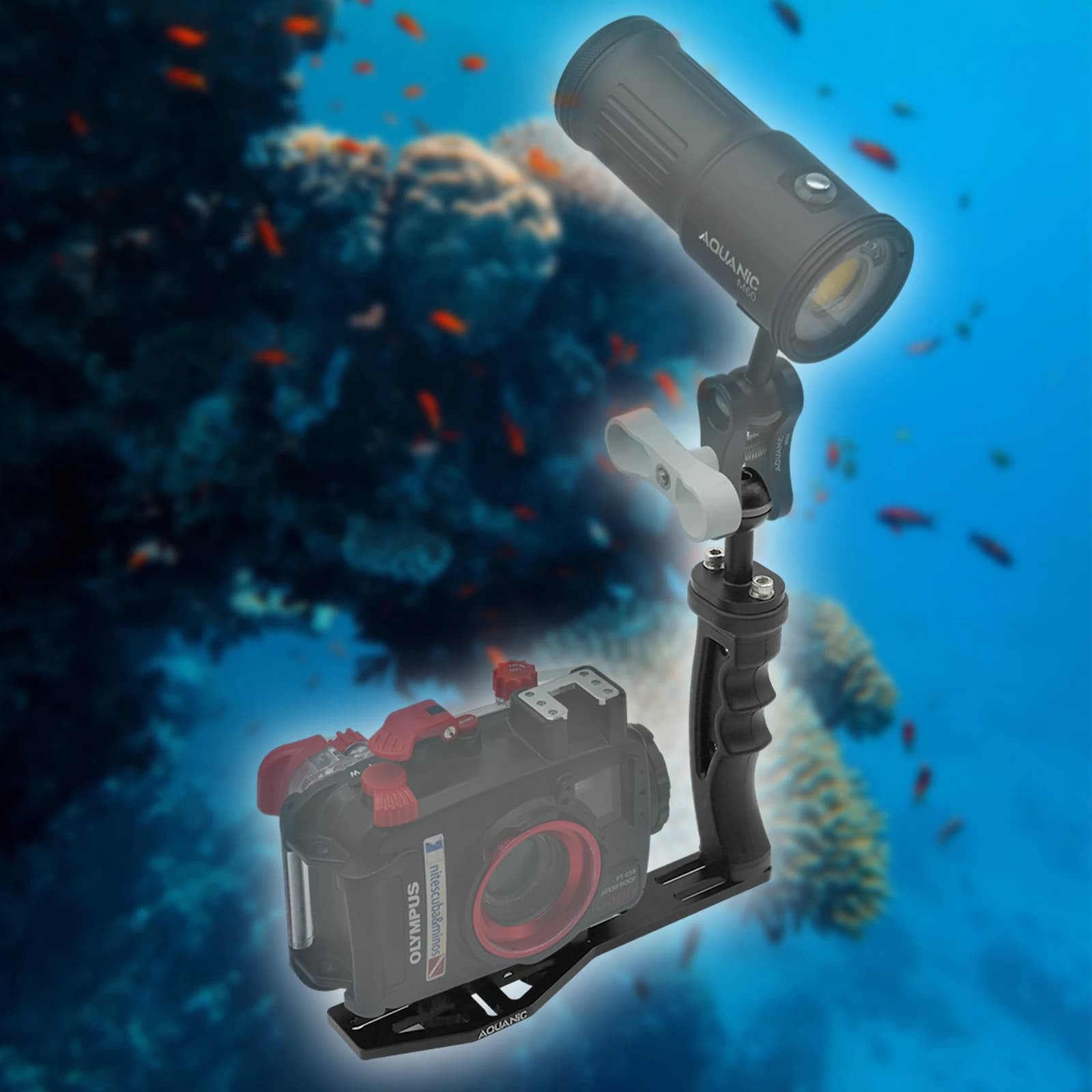 Aquanic AS060 Applicable aux accessoires Gopro, support de photographie de plongée portable, caméra 
