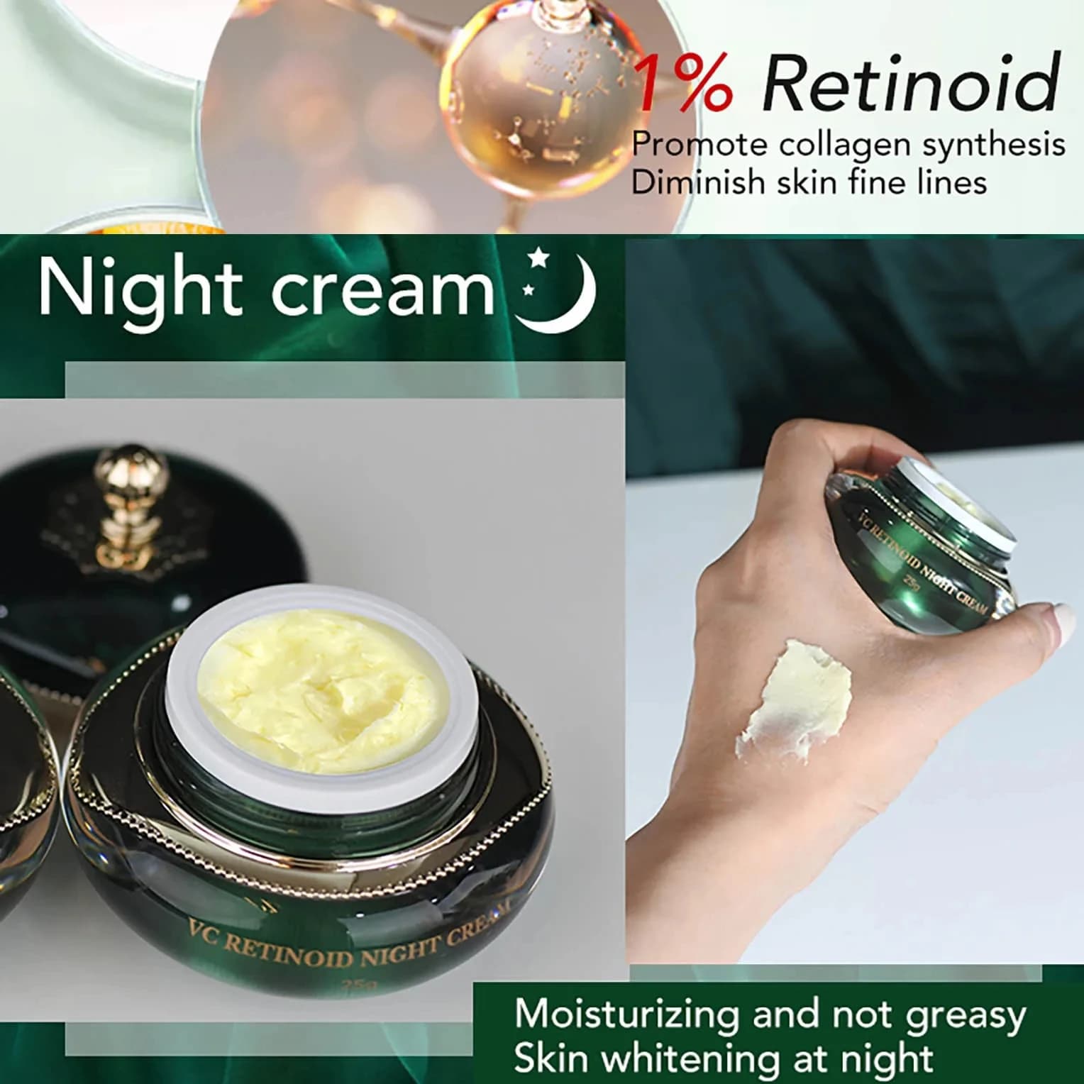 AILKE crème pour le visage anti-taches foncées, avec rétinol, vitamine C, réduit les taches de rouss