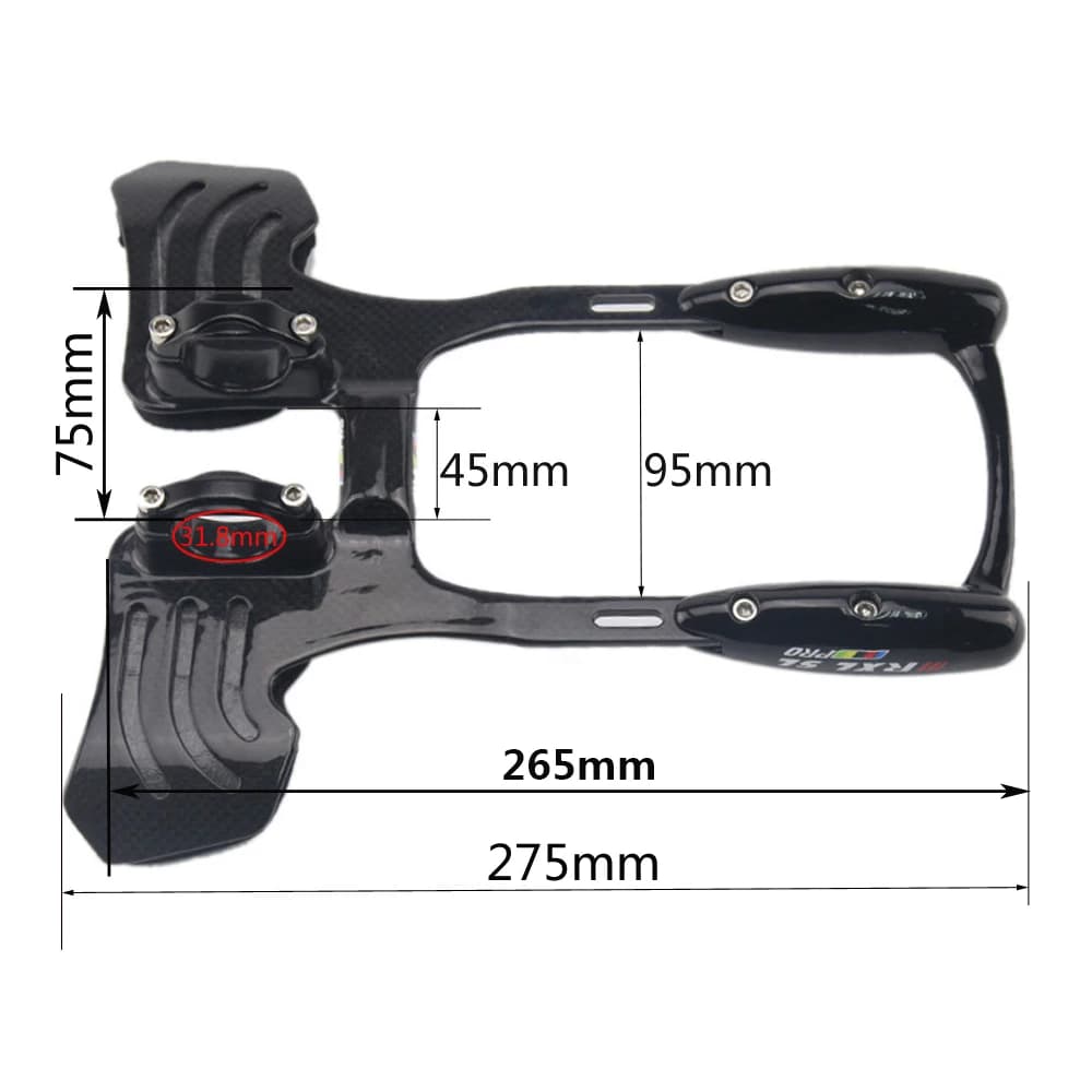 RXL SL-Guidon Aero TT Brcorporelle en Carbone pour Vélo de Route, Barre de Bras Réglable de 31.8mm, 