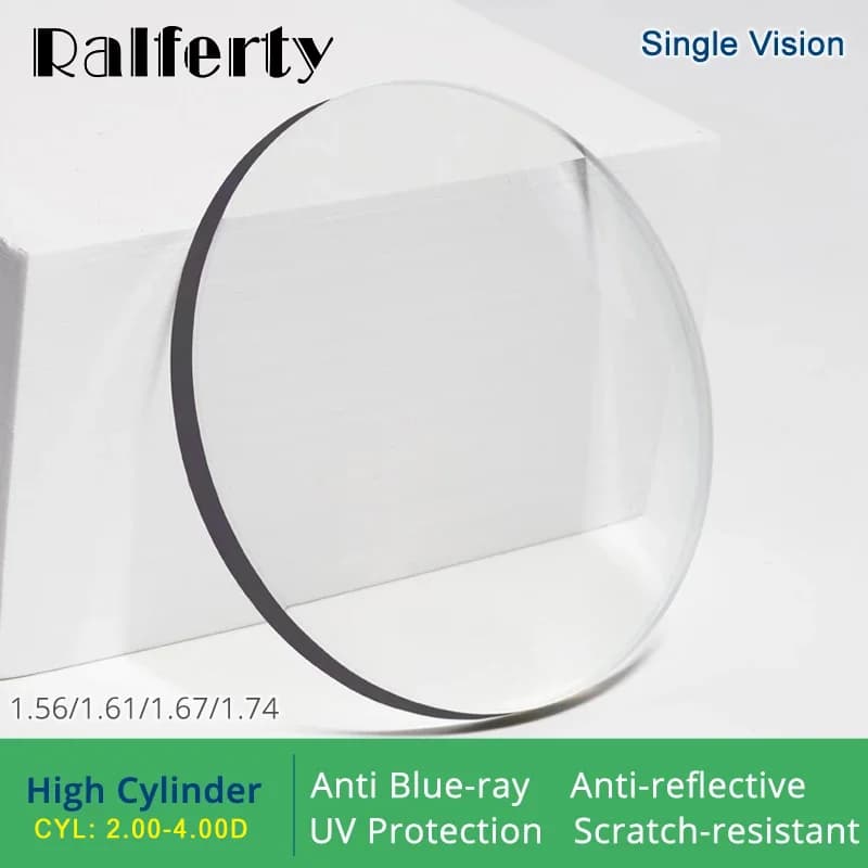 Ralferty (cylindre élevé) 1.56 1.61 1.67 1.74 lentilles optiques Anti lumière bleue lunettes de Pres