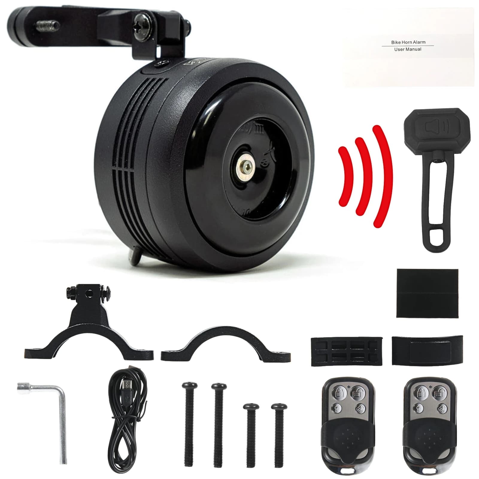 Klaxon électrique pour vélo, scooter, alarme antivol super puissante, commande à distance