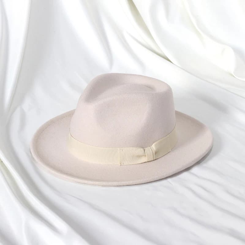 Chapeau Fedoras pour hommes et femmes, chapeau de Jazz avec nœud papillon, élégant, noir, mélange de