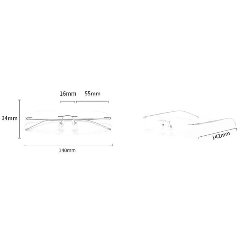 Monture de lunettes sans monture en titane pur ultra-léger pour hommes, anti-lumière bleue, montures