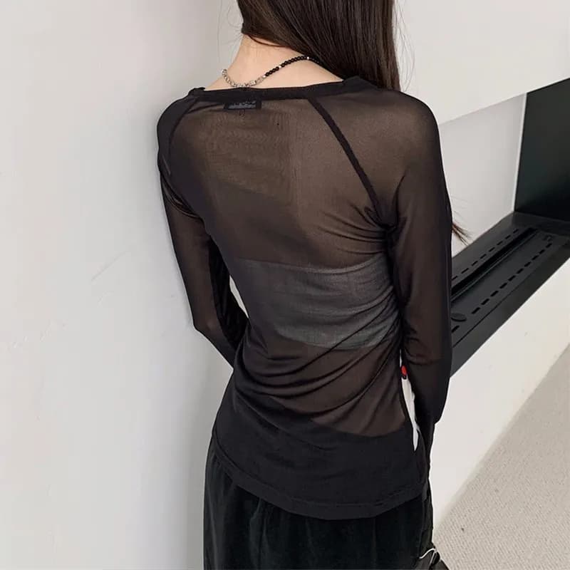 T-shirt en maille Karrcat cyber-y2k, hauts imprimés Grunge esthétique japonais Harajuku, teinture pa