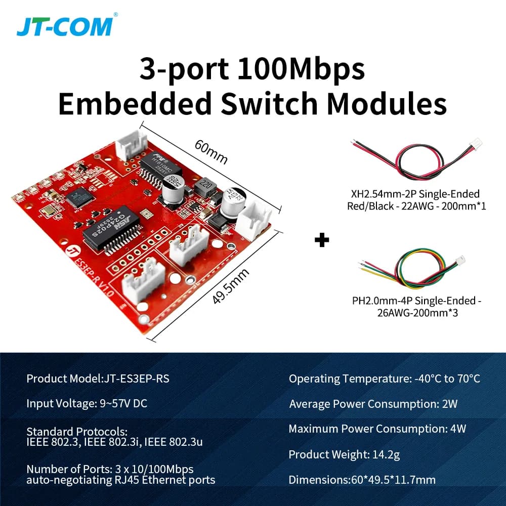 Module PCBA de commutateur Ethernet rapide 10/100 Mbps à 3/5 ports pour contrôle industriel et mise 