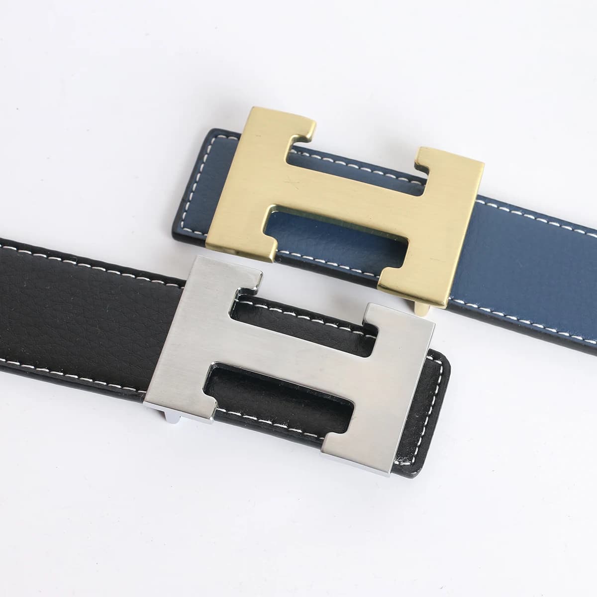 Vintage luxe marque de créateur taille H ceinture hommes haute qualité femmes véritable robe en cuir