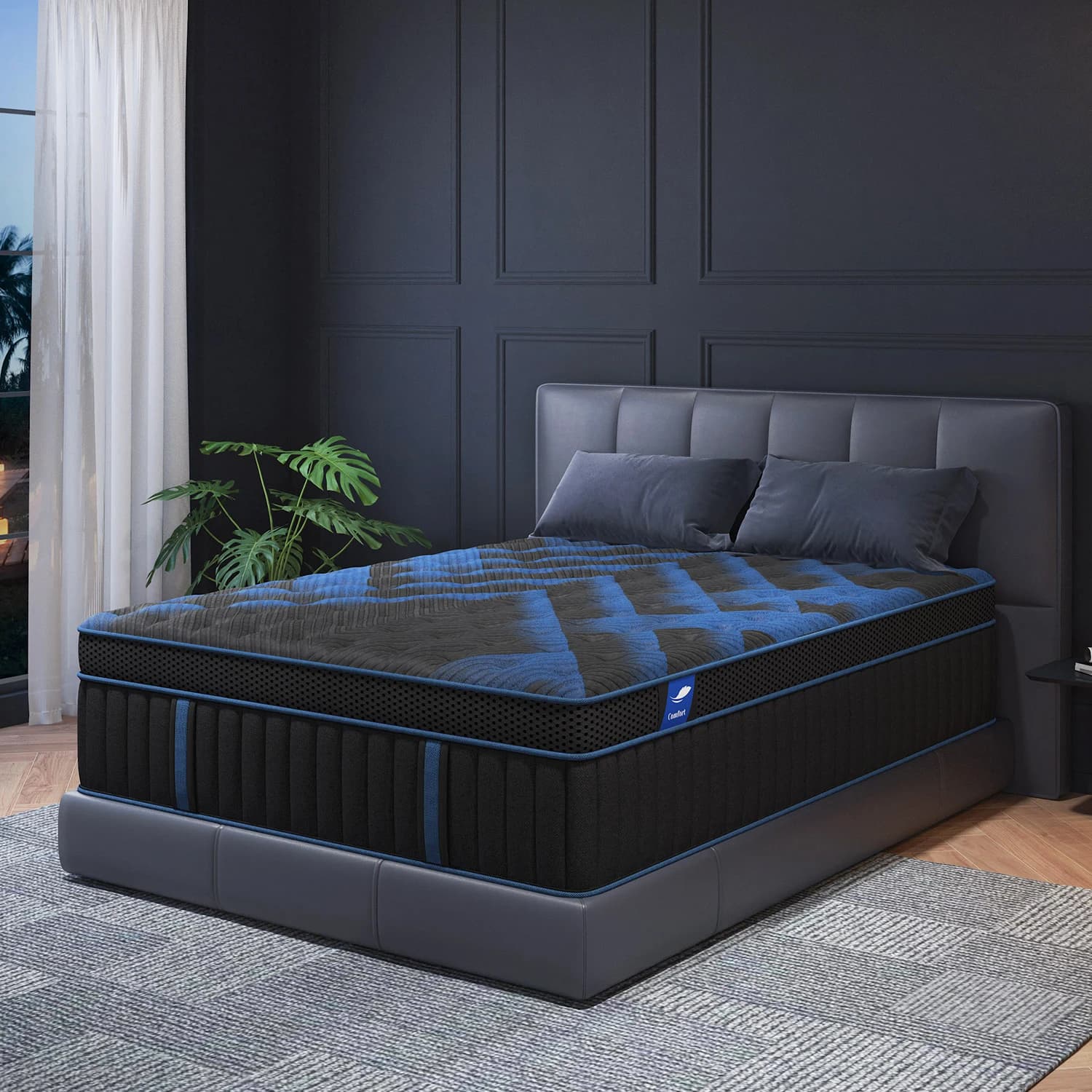 Matelas hybride à ressorts ensachés en mousse à mémoire de forme Gel de 12 pouces, matelas de lit do
