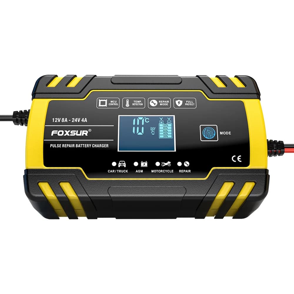Chargeur de batterie de voiture 12V 8A/24V 4A, démarrage automatique, chargeur rapide, utilisation p