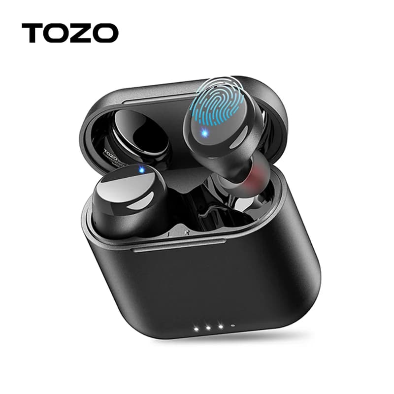 TOZO T6 mise à niveau ergonomique sans fil écouteurs Bluetooth 5.3 casque avec étui de chargement AP