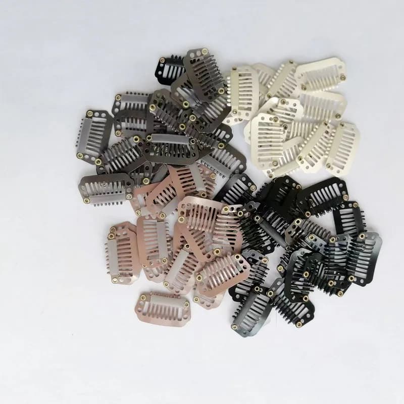 20 pièces pince dans l'extension de cheveux perruque Clips pour cheveux humains frange Snap pinces à