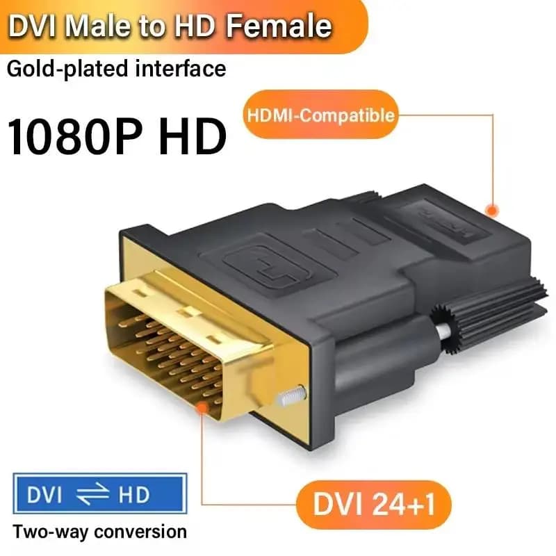 Adaptateur DVI 24+1 vers HDTV, câble bidirectionnel HDTV vers DVI, coupleur, convertisseur de câble 