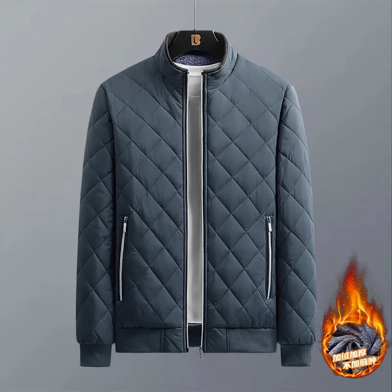 Veste bombardier pour hommes, motif diamant, doublure polaire, décontractée, vêtements à la mode, to