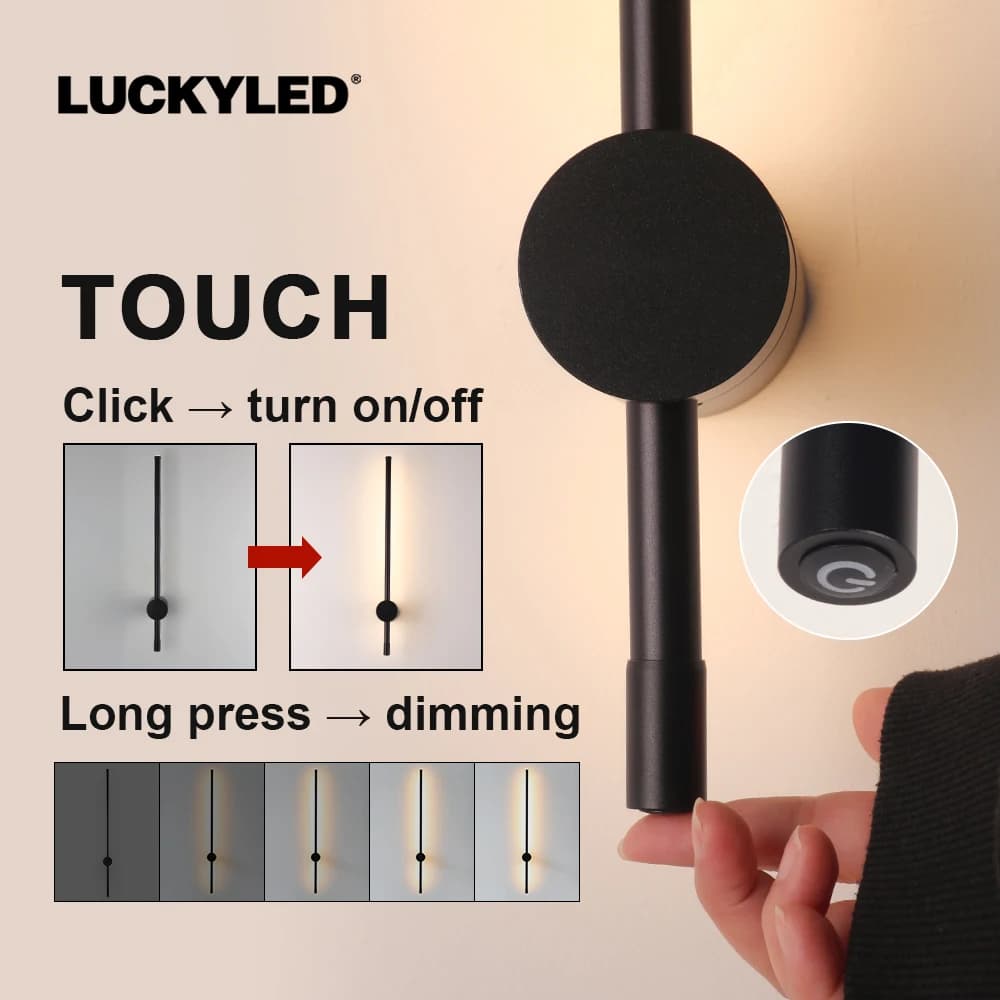 LUCKYLED moderne mur LED lumière AC85-290V longue applique applique 100 cm 120 cm intérieur applique