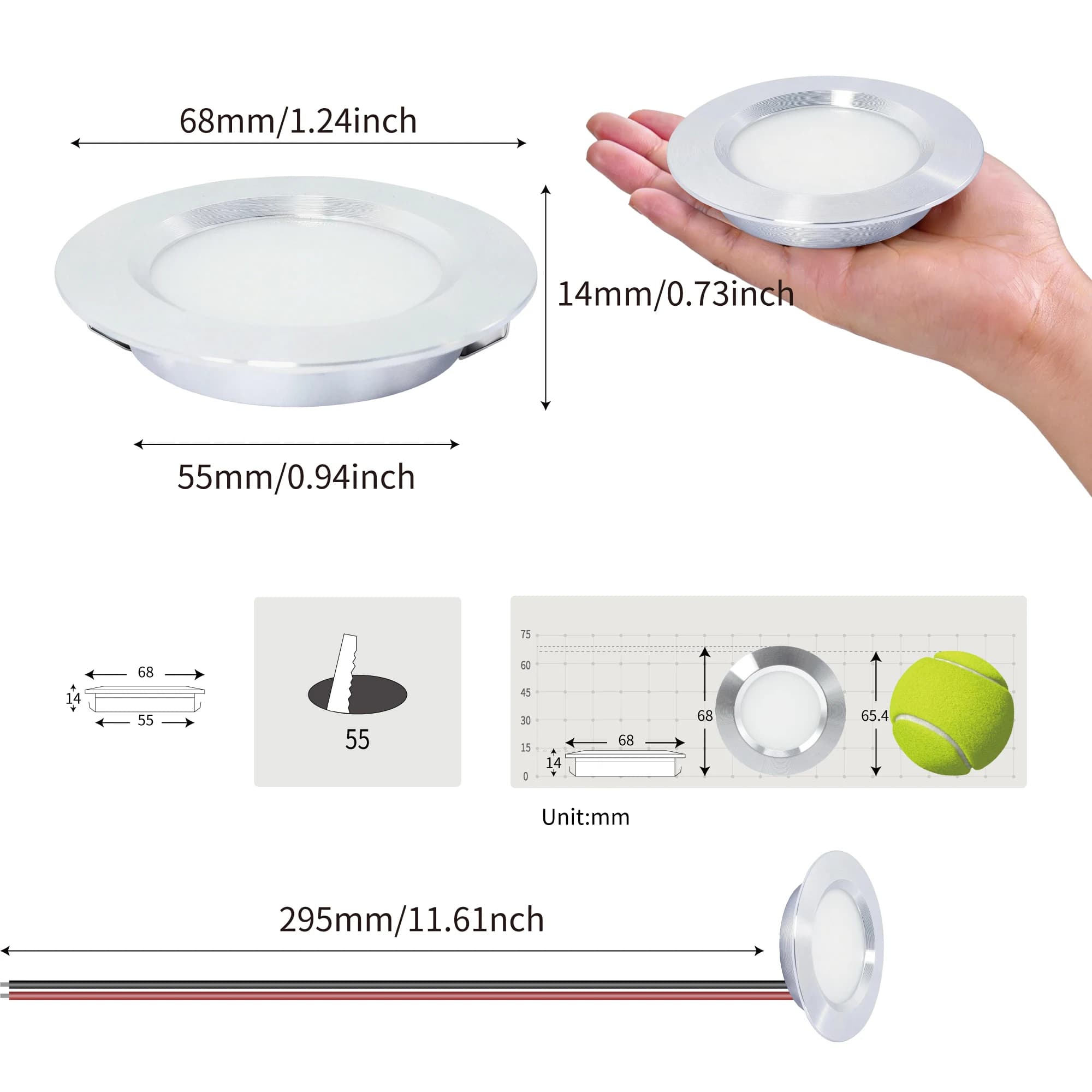 Mini Downlight LED Ultra-mince 3W intégré petit projecteur plafond DC12V cuisine salle de bains miro