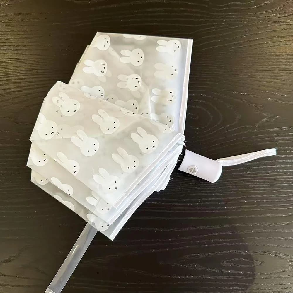 Parapluie Transparent givré Miffy Kawaii, joli parapluie pliable pour étudiants, entièrement automat