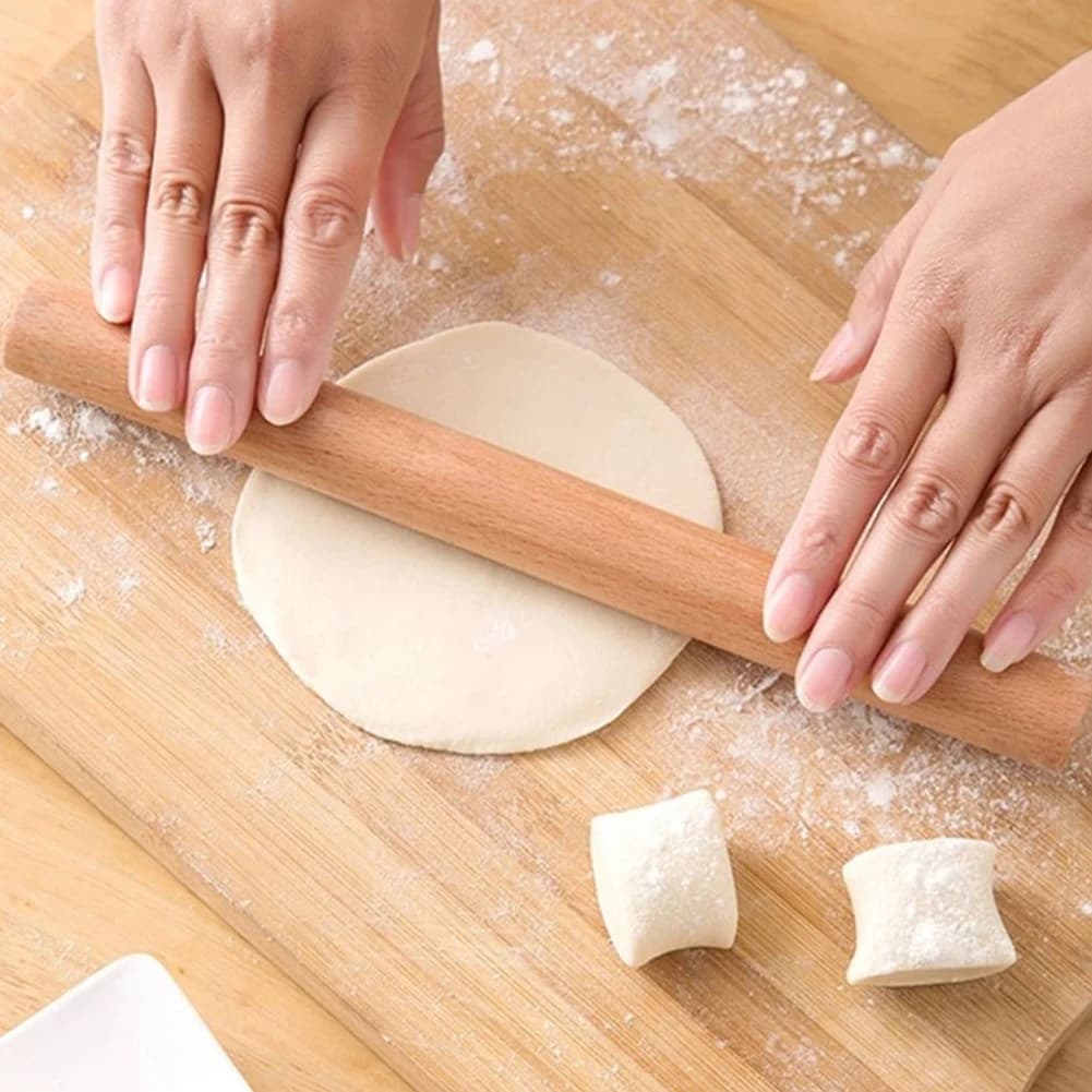 2024 nouveau hêtre bois massif ménage boulette peau Mini rouleaux broche bâton pâte outil de cuisson