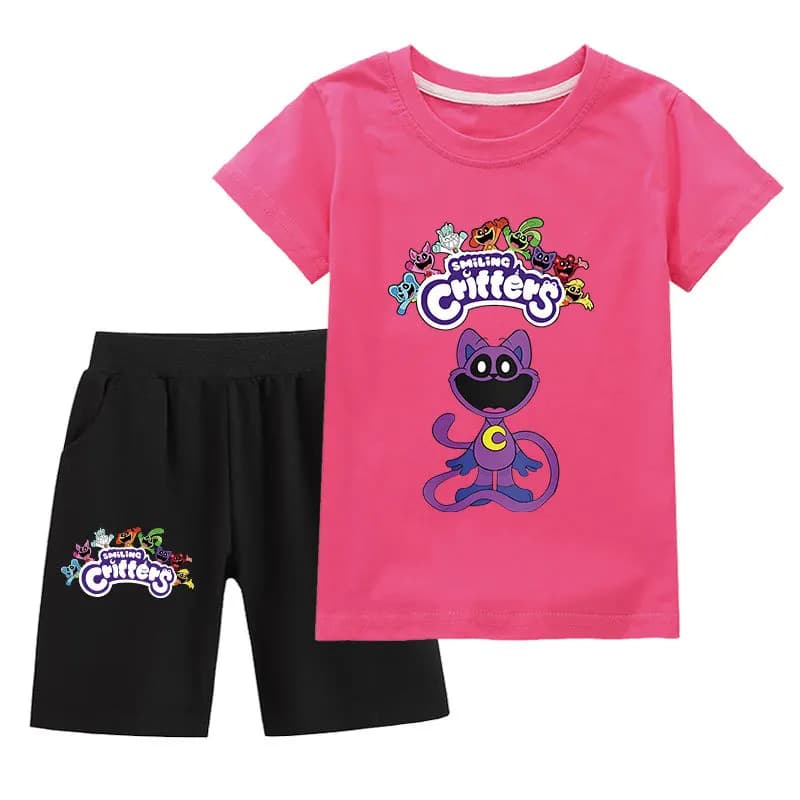 Hot souriant Critters Catnap garçon vêtements été coton à manches courtes t-shirt + Short Costume fi