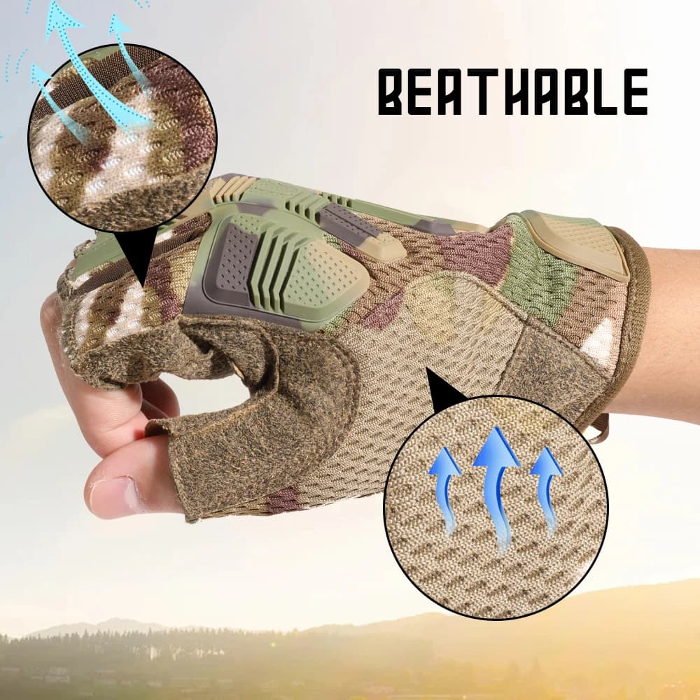 Gants tactiques sans doigts pour hommes, sport, Airsoft, Combat, Paintball, tir, chasse, conduite, t