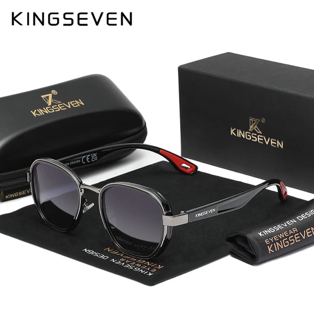 KINGSEVEN lunettes de soleil hommes polarisées UV400 rétro luxe mode lunettes pour femme mâle cadre 