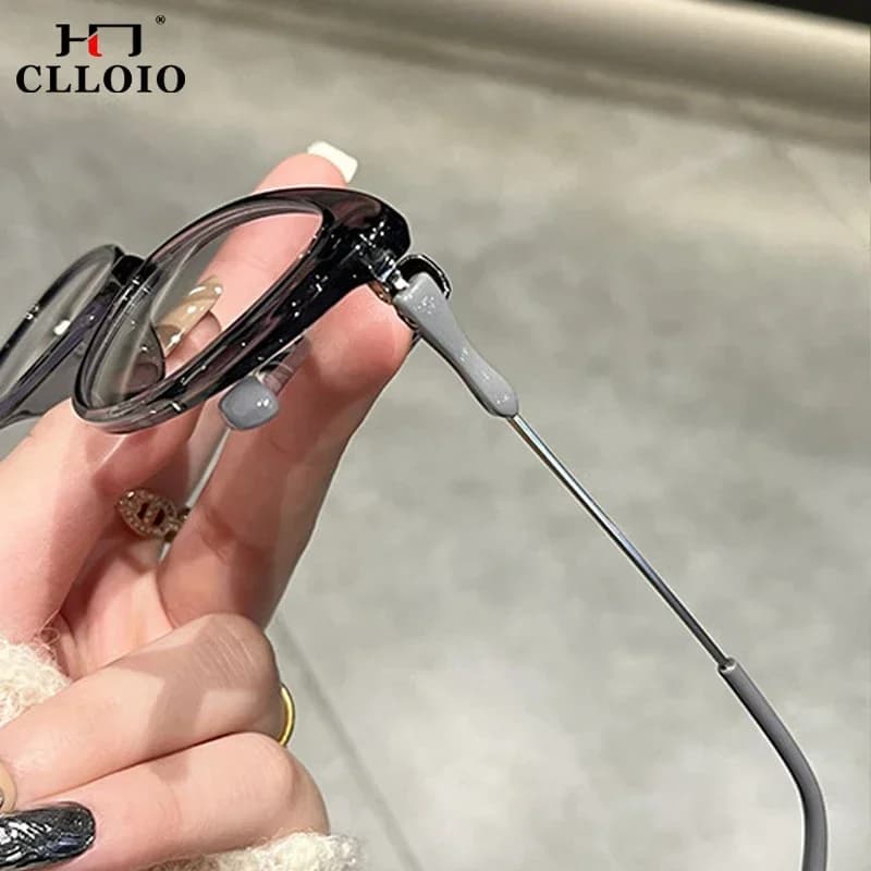 CLLOIO-Lunettes de myopie photochromiques pour femmes, grands yeux de chat, lunettes de lecture anti