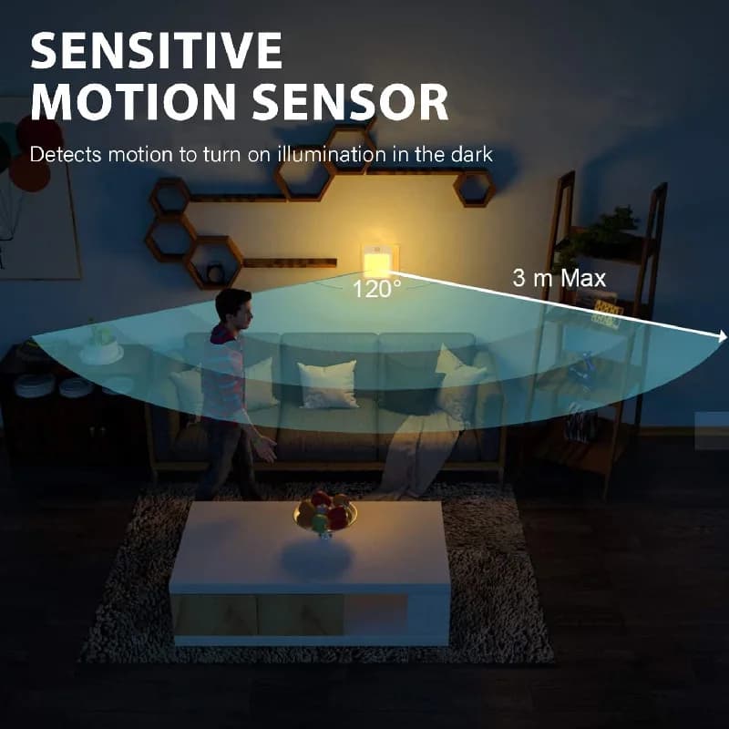 Veilleuses LED à capteur de mouvement, prise UE, lumière d'armoire à intensité variable pour bébé, c