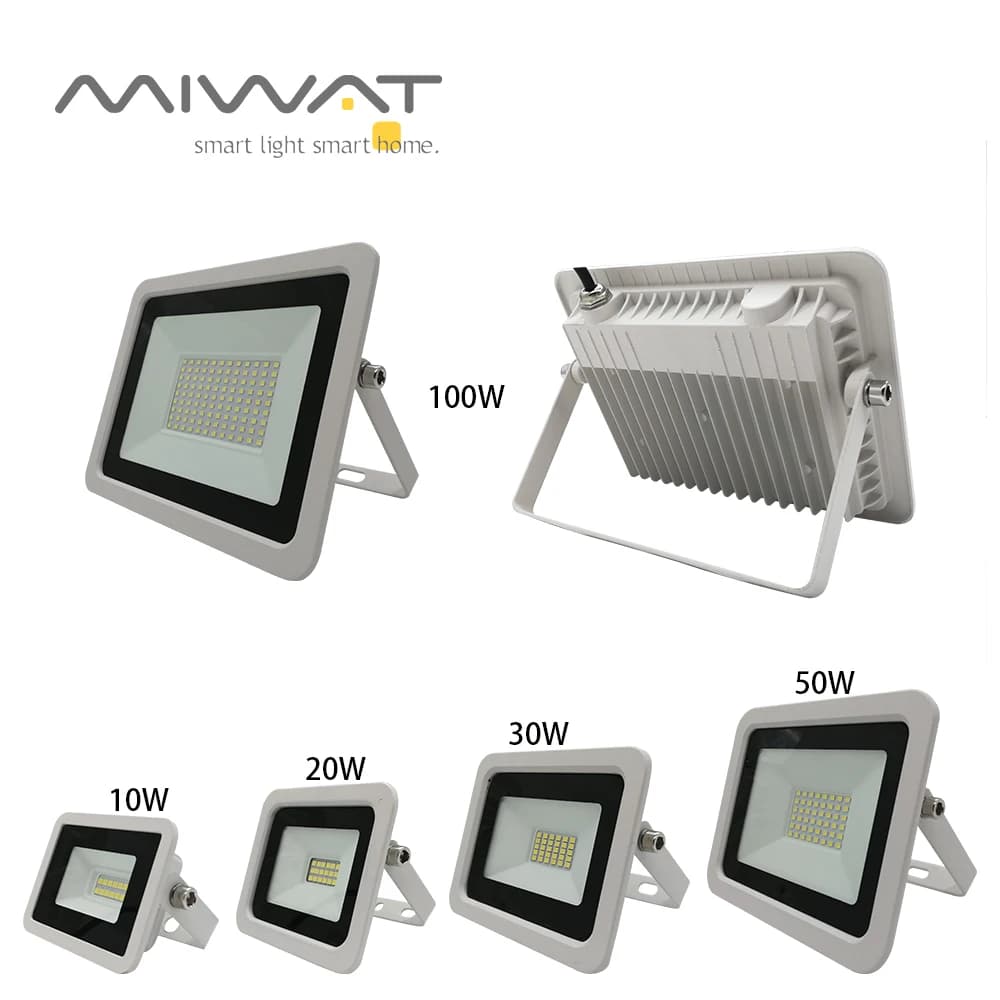 Projecteur LED blanc 100W 50W 30W 20W 10W AC 220V, réflecteur extérieur étanche, lampadaire, appliqu