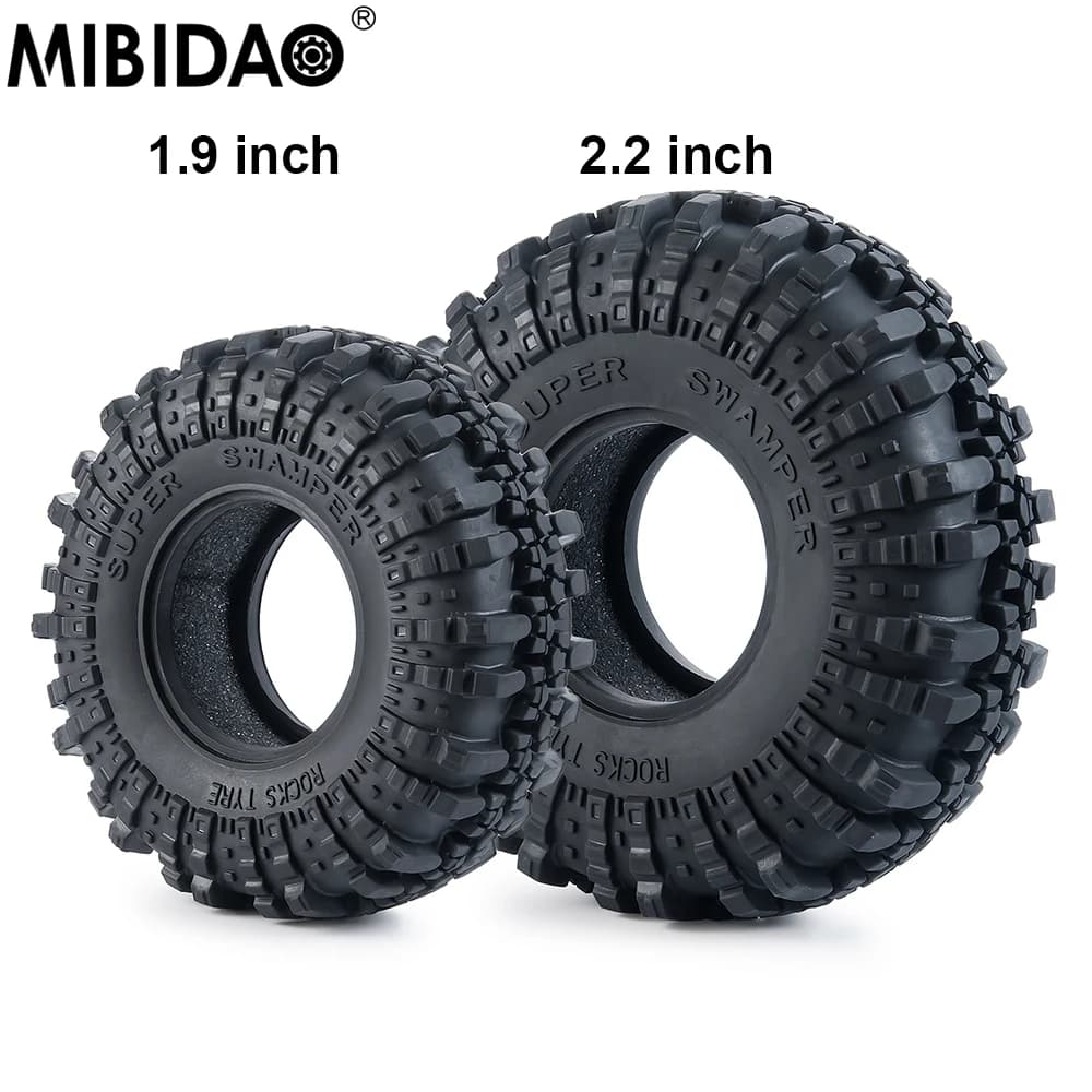 MIBIDAO 1.9 "/2.2" pneus en caoutchouc roue roche pneus pour 1/10 Axial SCX10 90046 TRX4 D90 D110 RR