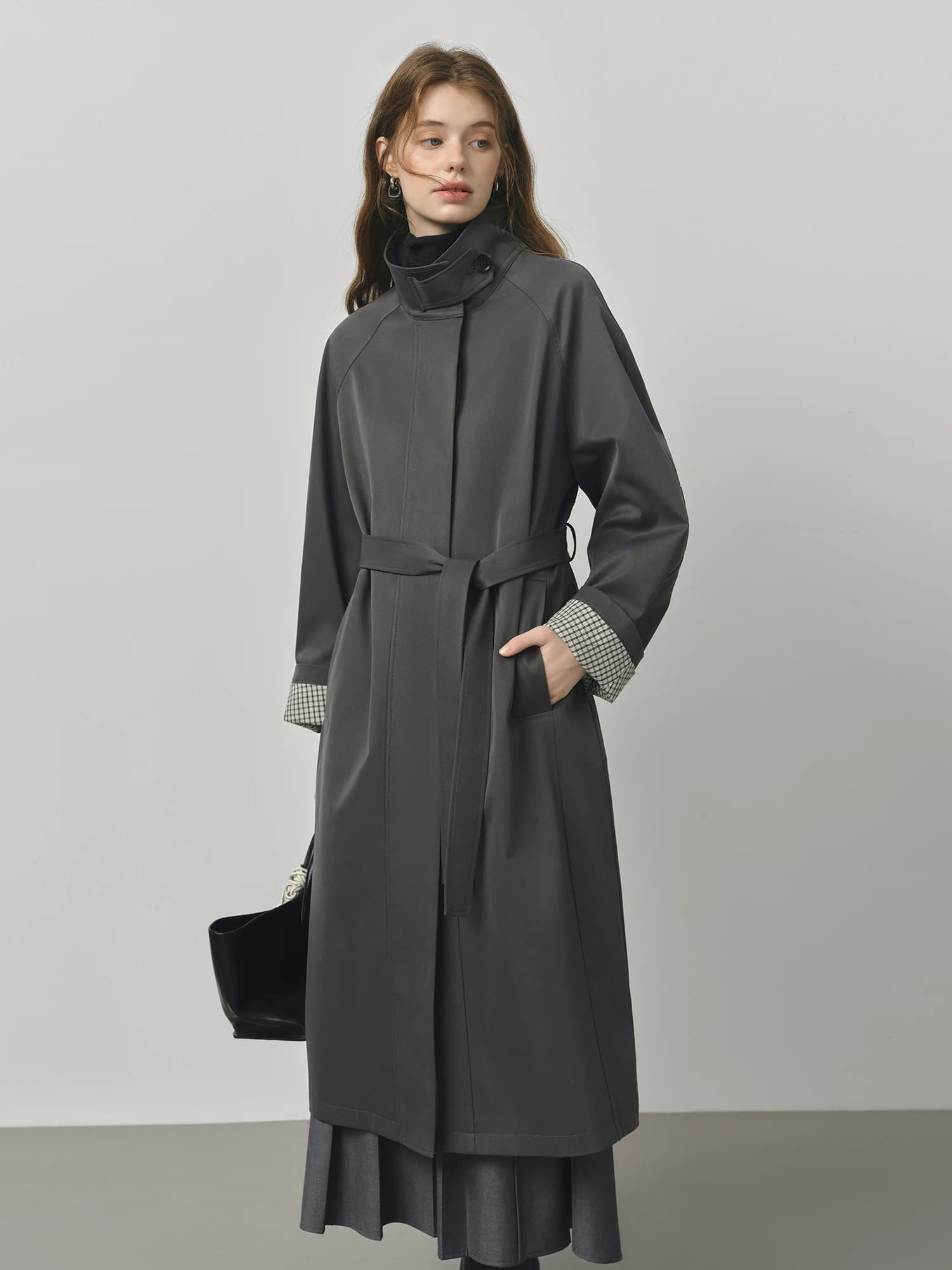 FSLE Style britannique conception col montant coupe-vent Trench veste pour les femmes 2025 automne n
