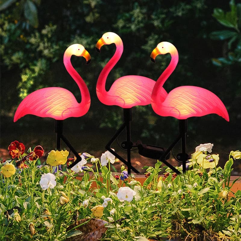 Lumière solaire LED en forme de flamant rose, lampe d'extérieur pour cour, jardin, piquet étanche, d