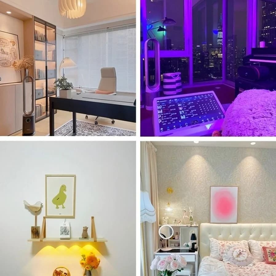 Lampe LED RGB avec télécommande, réglable, luminaire décoratif d'intérieur, idéal pour un placard, u