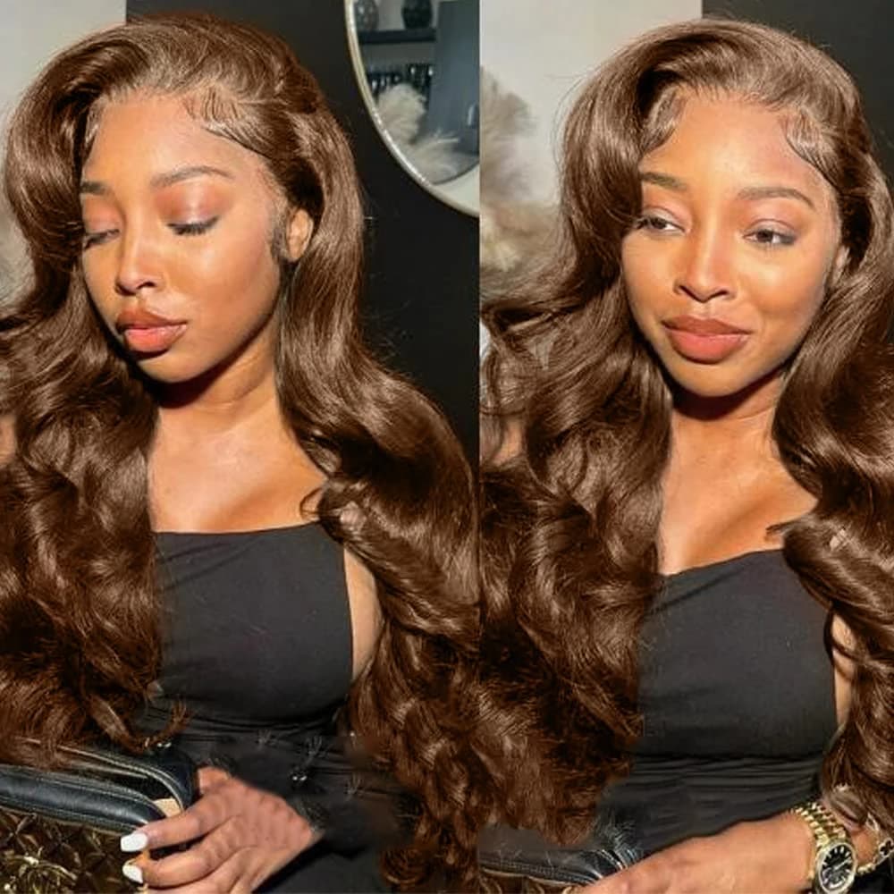 # 4 Bundles de Cheveux Humains Ondulés Brun Foncé 1/3 Pièces, Extensions de Cheveux Remy Brésiliens 