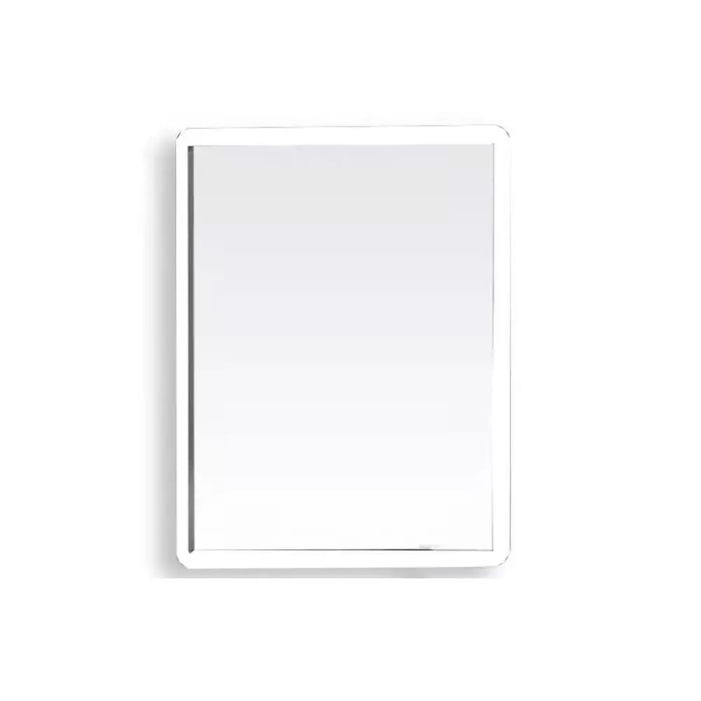 Miroir mural rectangulaire suspendu, cadre en métal, noir et blanc, miroir de maquillage d'angle arr