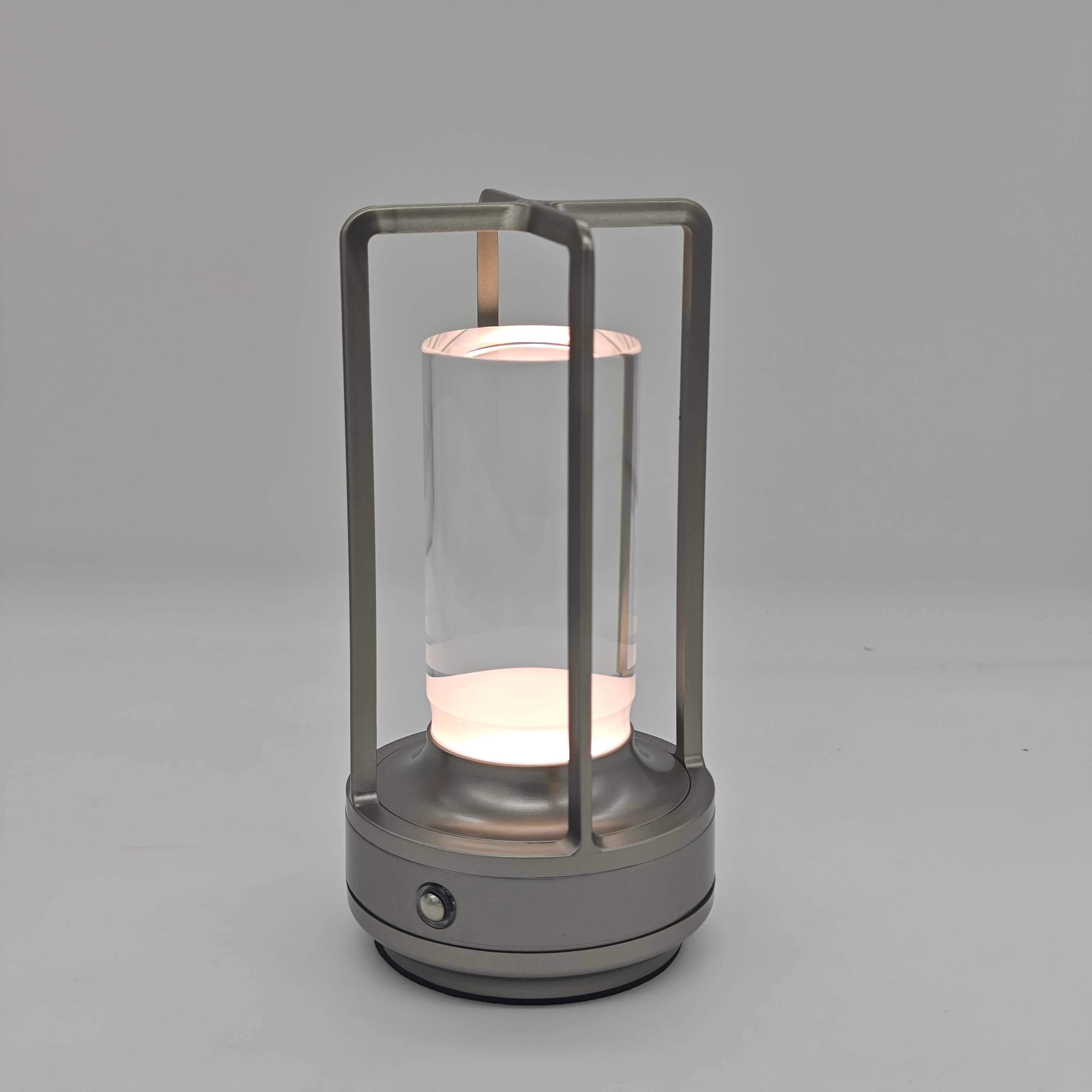 LED lampe de table en cristal en plastique Rechargeable tactile lampe de nuit chambre lampe de table