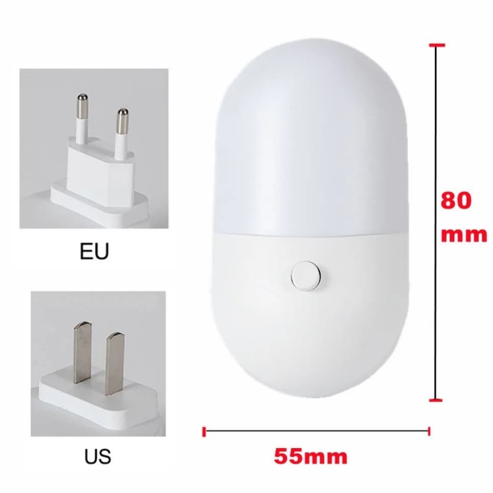 Lampe LED à économie d'énergie 3W, 2 couleurs US/EU, luminaire décoratif d'intérieur, idéal pour une