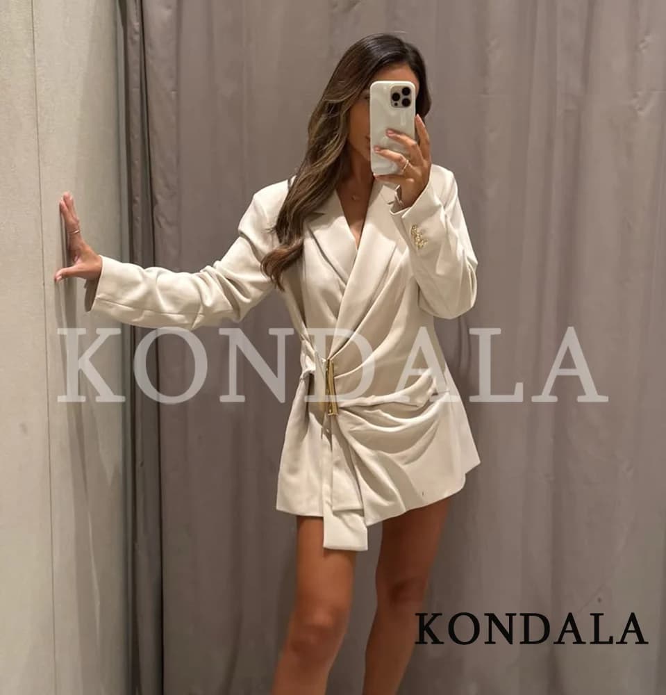 Blazer élégant KONDALA pour femme avec ceinture et boucle, nouvelle collection printemps 2026, blaze