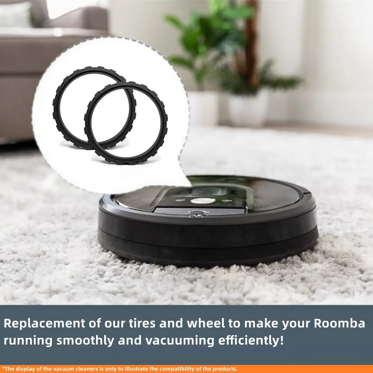 Pneus de remplacement pour aspirateur IRobot Roomba séries 500, 600, 700, 800, 900, E5, E6, i7, une 