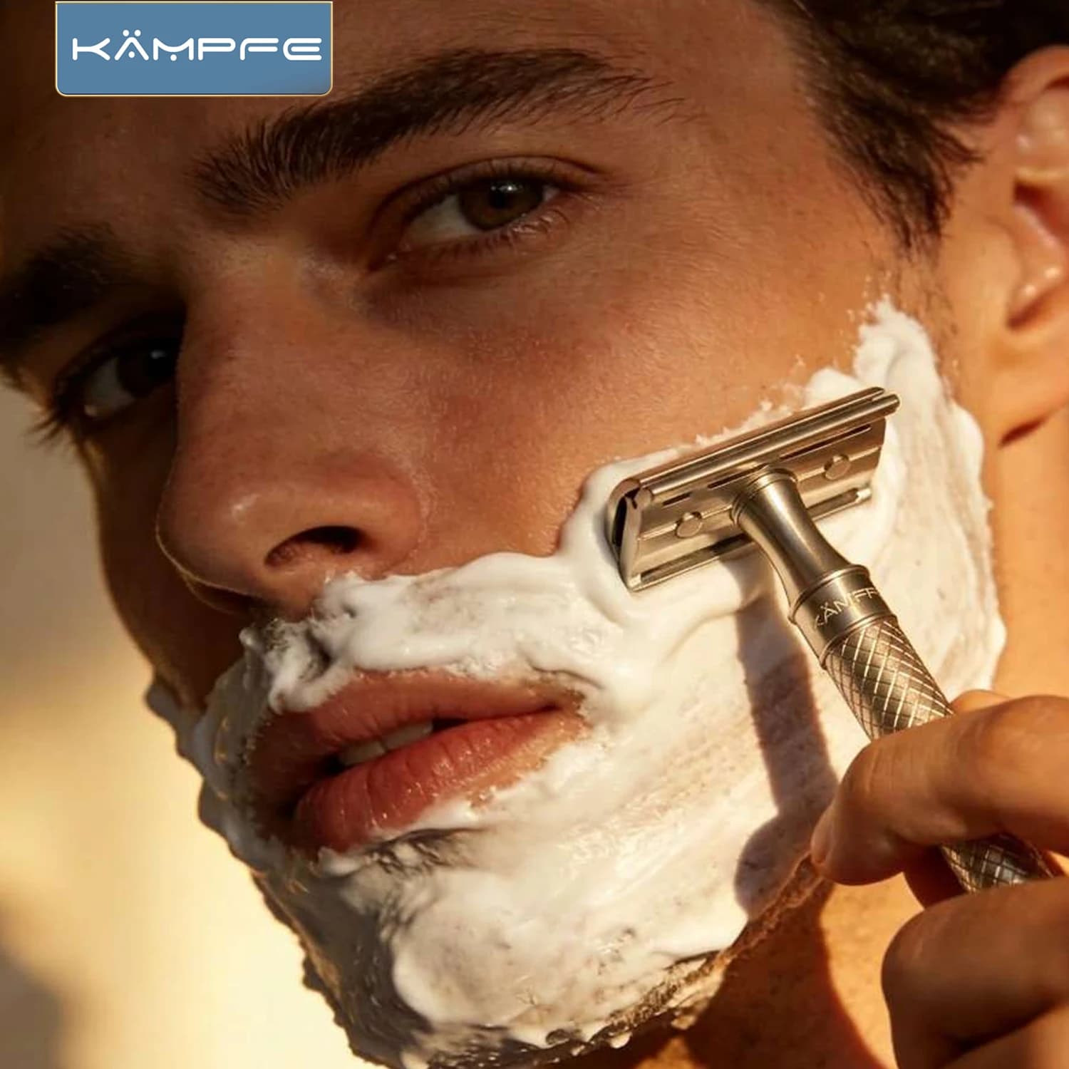 Rasoir de sécurité à double tranchant KAMPFE pour hommes, manche en aluminium, meilleur rasoir, cade
