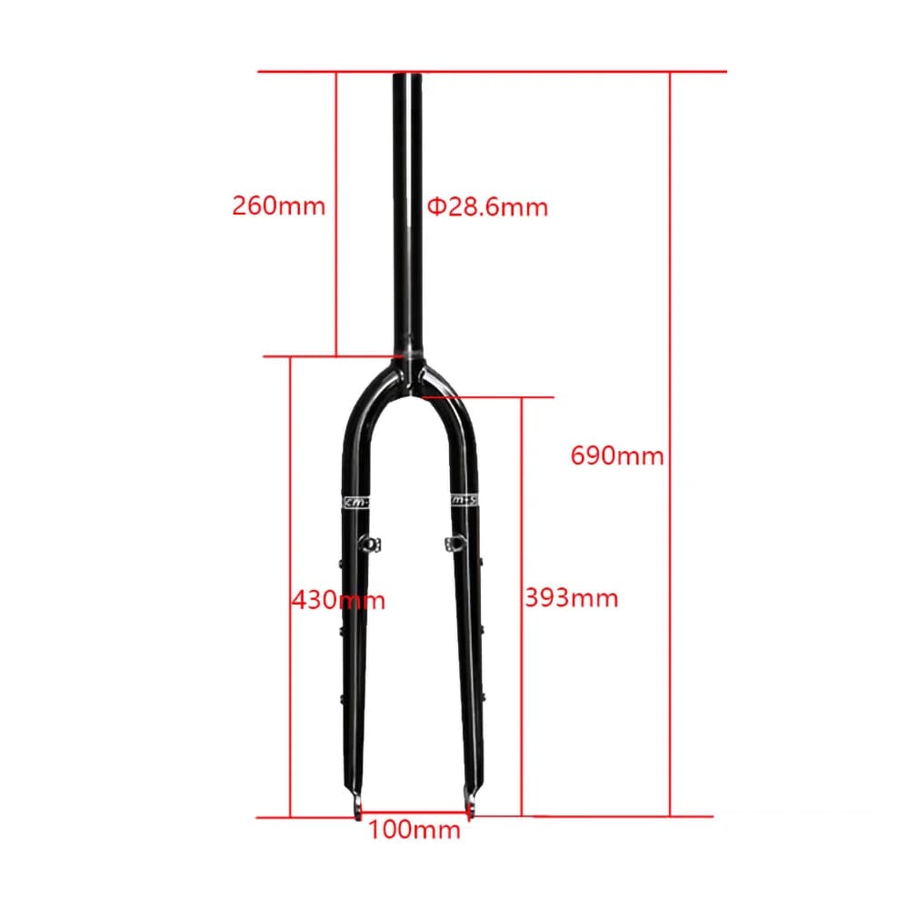 26/27.5ER DARKROCK CM-5 Cr-Mo Steels Fourche Avant 28.6mm DISC et V Frein VTT Rigide Fourche VTT Piè