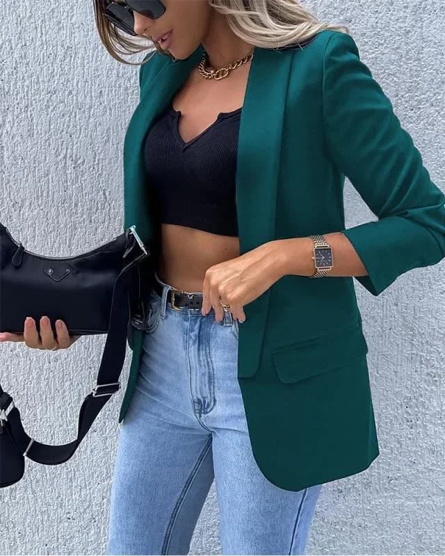 Blazer surdimensionné pour femme, veste rouge, noir, élégant, à la mode, manteau décontracté, vêteme