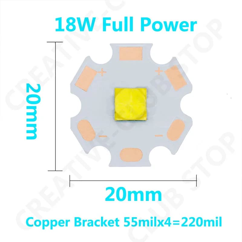 Diode émetteur de lumière LED 3535 5050 1-3W 5-6W 10W 18W, pour lampe de poche LED, perle blanche 65