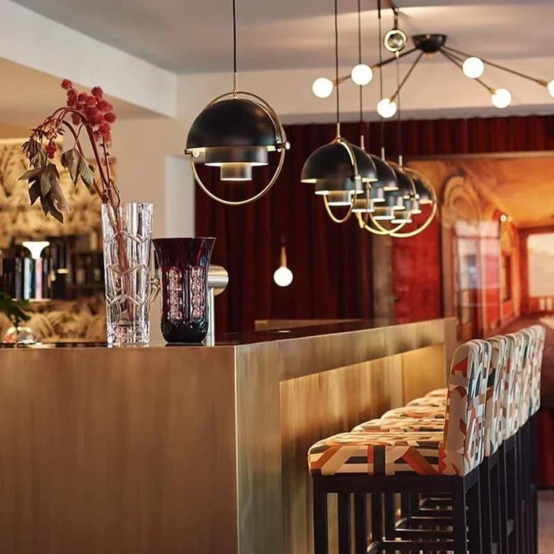 Lampe LED Suspendue en Fer Chromé localité, Luminaire Décoratif d'Nik, Idéal pour une Cuisine ou une