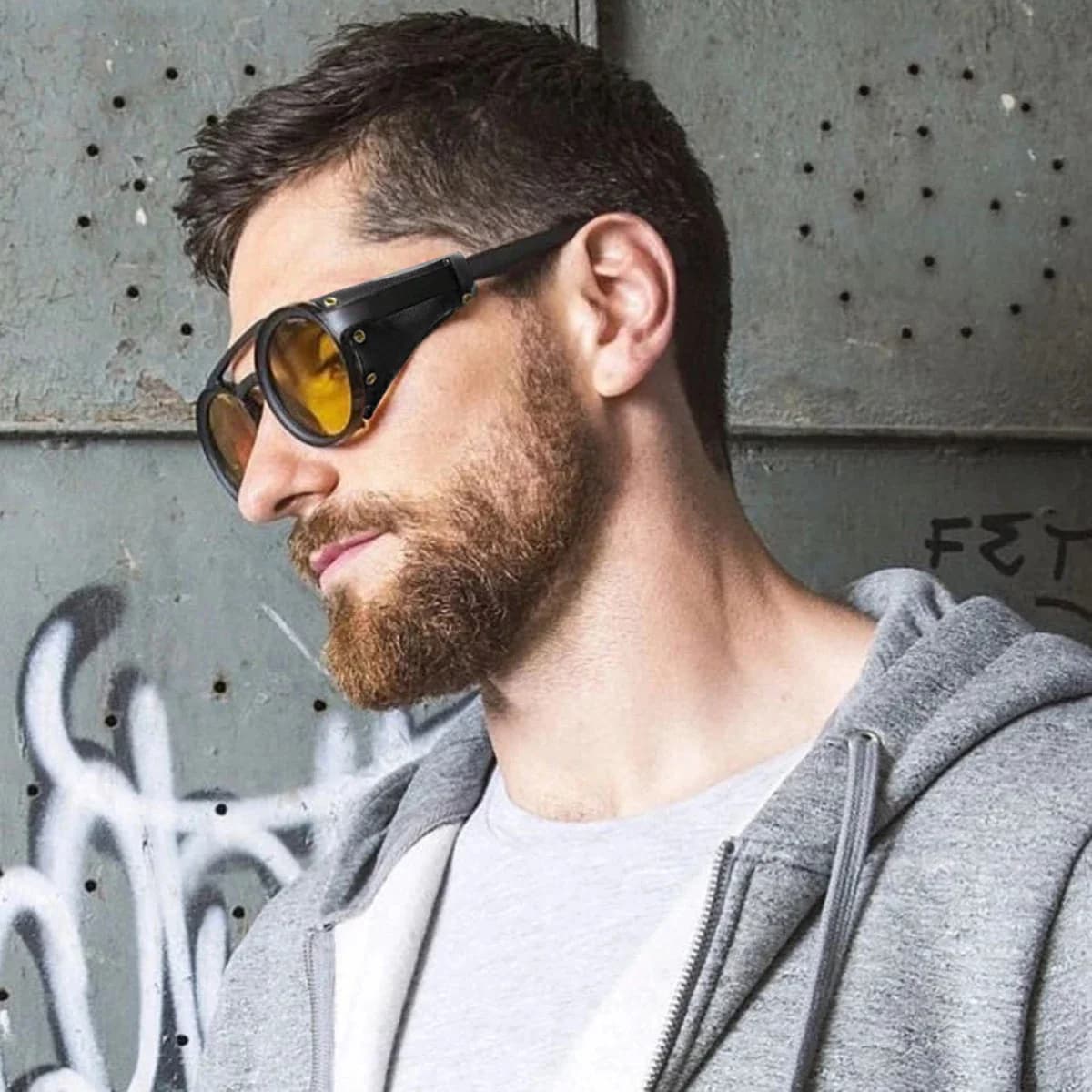 Lunettes de soleil rétro Steampunk pour hommes et femmes, UV400 rondes Punk, Vintage, nuances en cui