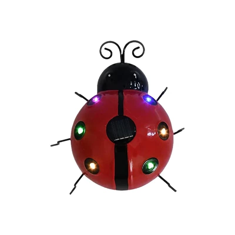 Lumière solaire coccinelle extérieure LED étanche décor de jardin tenture murale pelouse voie paysag
