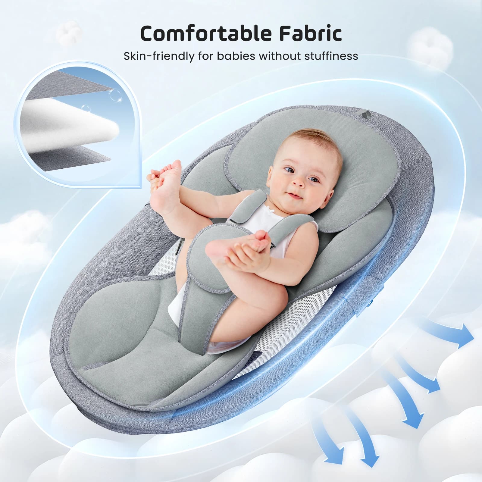 Chaise vide-bébé Bluetooth, agitateur électrique pour bébé, lave-vaisselle à 5 points, avec 5 vitess