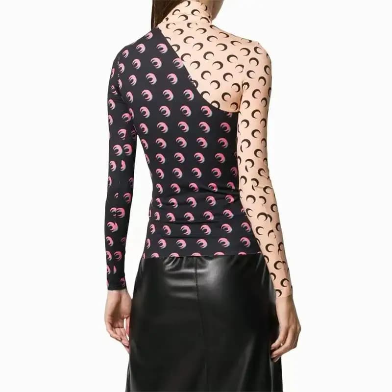 Chemise à manches longues pour femmes, imprimé lune, Protection Uv, coupe cintrée, t-shirt superposé