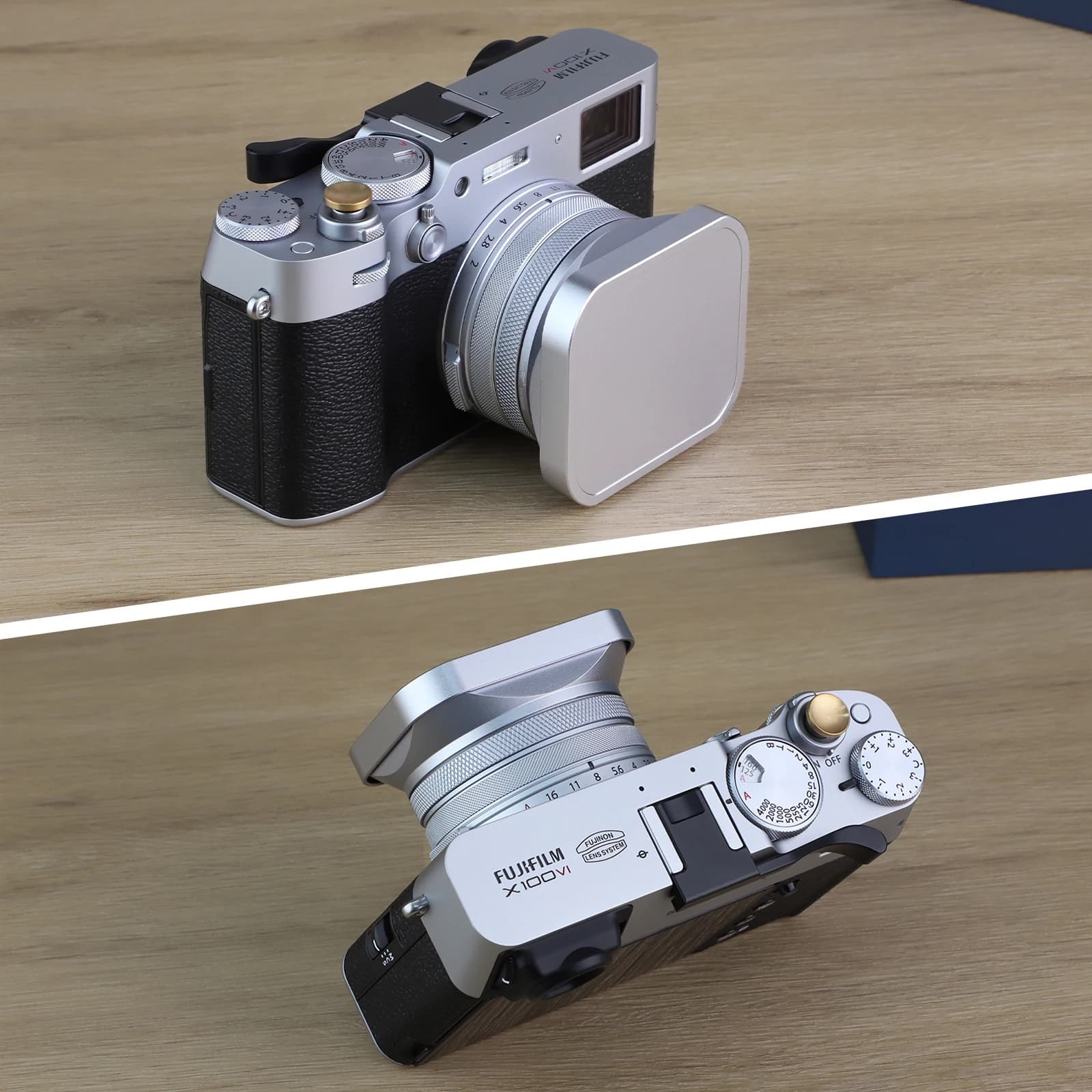 Haoge – pare-soleil carré en métal avec capuchon et anneau d'adaptation de 49mm, pour appareil photo