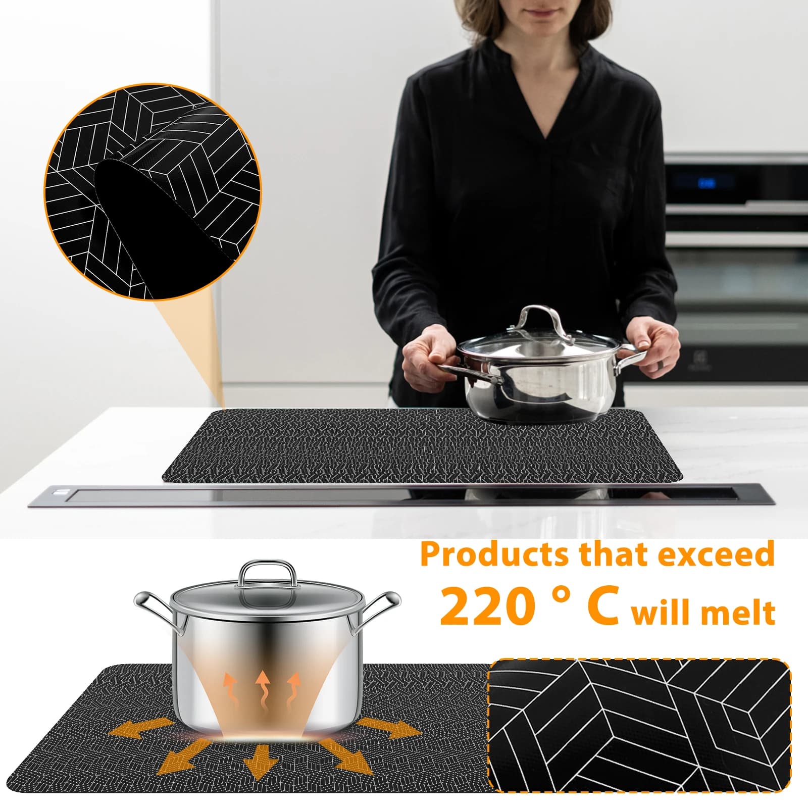 Tapis de protection pour table de cuisson à Induction, en Silicone, anti-rayures, résistant à la cha