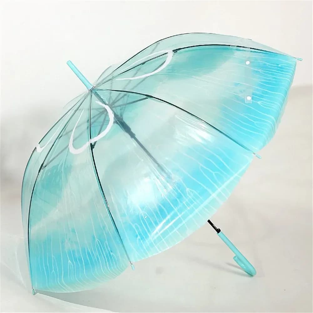 Parapluie méduse à long manche, automatique, transparent, nickel é, unique, parasol de plage, plasti