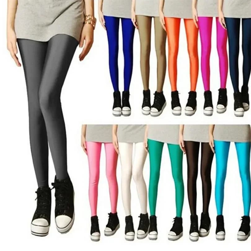 Nouveau printemps automne solide bonbons néon Leggings pour femmes haute étiré femme Sexy Legging pa